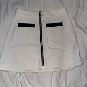 Express Ivory A-Line Skirt with Dark Accents